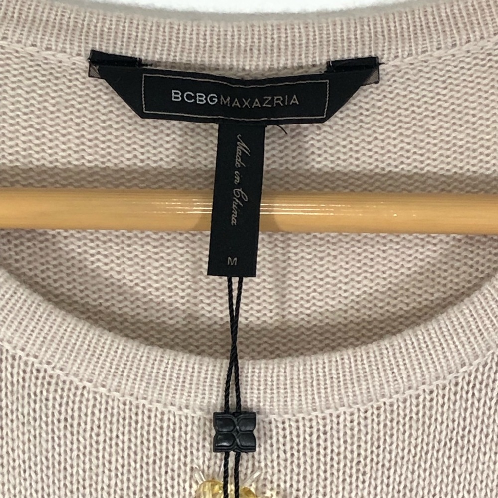 BCBGMaxAzria Loretta beige Sweater with beaded accents - Picture 9 of 13
